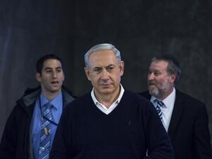  Israel's Prime Minister Benjamin Netanyahu arrives for the weekly cabinet meeting in Jerusalem. [AFP]