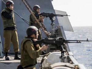Israeli naval forces prevent Palestinian 40-boat flotilla from breaking Gaza Siege. (AFP / JACK GUEZ)