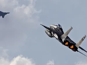 An Israeli Air Force F-15 takes off during the Blue Flag air exercise at the Ovda air force base. (Jack Guez/AFP)