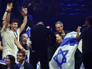 Israel win a place in the final of the Eurovision Song Contest 2017 (Sergei Supinsky/AFP)
