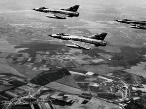 Israeli airforce Dassault Mirage III fighters fly over the Sinai peninsula at the Israeli-Egyptian border. (AFP/File)