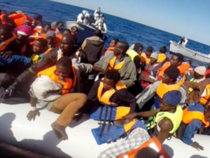 The Italian coast guard picked up an over-loaded raft of African migrants. (AFP/File)