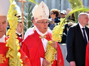 Pope Francis leads the Palm Sunday mass, on April 9, 2017 at St Peter's square in Vatican. (AFP/Alberto Pizzoli)