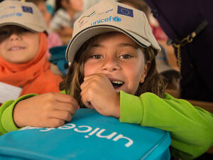 The agreement includes the creation of playgrounds, purchasing equipment and furniture, building the capacities of teachers and paying their salaries.  (UNICEF)