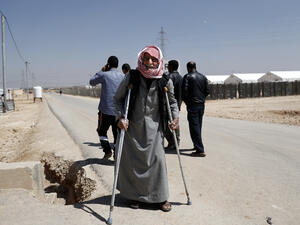 A Syrian refugee in Zaatari refugee camp, Jordan. (AFP/Thomas Coex)
