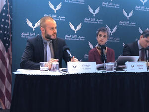 Giorgio Cafiero at the Gulf International Conference 2018 (Al Bawaba)