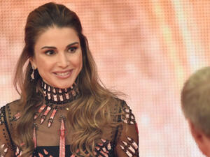 Queen Rania attends a gala in Berlin. (AFP/ Britta Pedersen) 