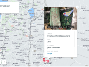The map allows users to see where the artwork is located, as well as providing key information and a snapshot of the work. (CSBE website) 