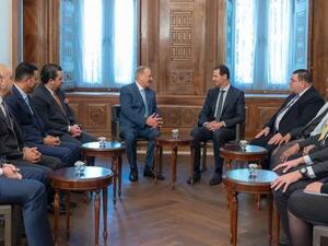 من لقاء الرئيس الأسد بالوفد البرلماني الأردني
