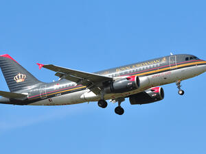 Royal Jordanian Airlines Airbus A319 on April 21,2016 in Frankfurt, Germany. (Shutterstock/ File Photo)