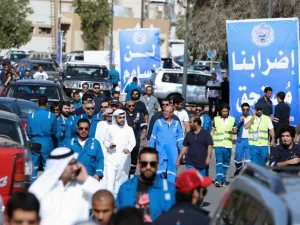 Yesterday’s protest followed a three-day strike over a new payroll system by national oil and gas workers last April. (AFP/File)


