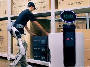 LG CLOi SuitBot and LG Shopping Cart Robot.
