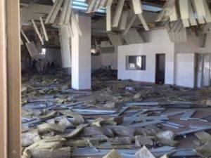 انفجار حقيبة ملغومة بصالة مطار بني وليد الدولي 