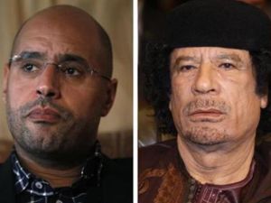 القذافي وابنه سيف الاسلام