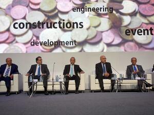 Lebanese Economy Minister Raed Khoury (third from left) called upon Lebanese expatriates to grab the opportunity of investing in Lebanon at a session held within the framework of the fourth annual “Lebanese Diaspora Energy Conference” at BIEL. (Twitter)