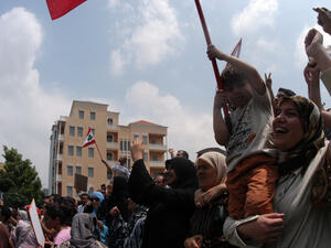 Lebanese Women Protest Personal Status Laws in Front of the Parliament. (Shutterstock/ File)