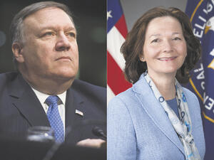 And never the twain shall meet: Gina Haspel (R) is set to replace Mike Pomeo as the next CIA Director (AFP/File Photo)	