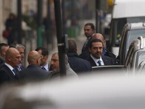 Lebanese Prime Minister Saad Hariri (C) steps into a car on his way to the Elysee Presidential Palace on November 18, 2017 (Geoffroy Van Der Hasselt/AFP)