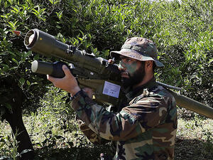 Hezbollah militant near Israel border. (AFP)