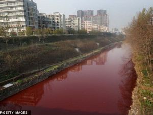 A river turning red caused panic in Lebanon’s city of Zahle. (AFP/ File Photo)