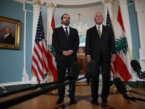  Secretary of State Rex Tillerson (R) meets with Lebanese Prime Minister Saad Hariri (L) at the State Department July 26, 2017. (AFP) 