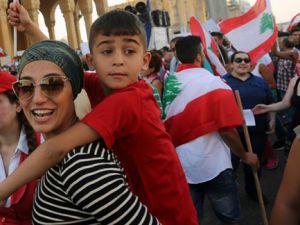 Women protest in Lebanon. (AFP)