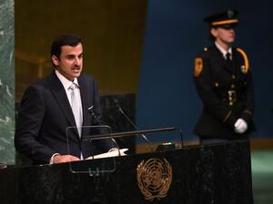 Qatar's Emir, Tamimi bin Hamad had a speech at the latest meeting for the UN General Assembly earlier this week. (File Photo/AFP)
