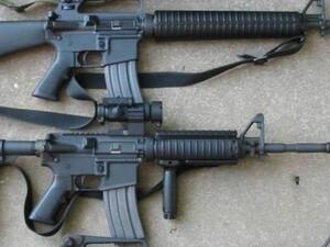 M16 assault rifles similar to the ones confiscated in Palestine. (Shutterstock)