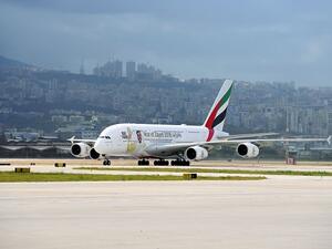 The Emirates A380 touched down in Beirut.