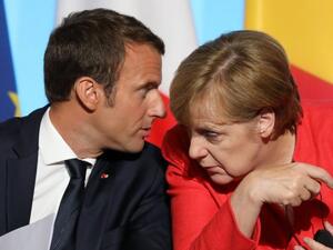 French President Emmanuel Macron with Angela Merkel may have a lot to discuss on fiscal reform before the EU June Summit  (AFP/File Photo)	
