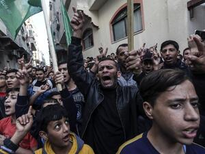 Palestinian demonstrators chant slogans before burning pictures of Israeli Defence Minister Avigdor Lieberman in front of the house of Ismail Haniya in Gaza on November 14, 2018. (AFP/File) Palestinian demonstrators chant slogans before burning pictures of Israeli Defence Minister Avigdor Lieberman in front of the house of Ismail Haniya in Gaza on November 14, 2018. (AFP/File)