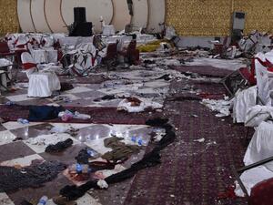 An Afghan wedding hall is pictured a day after a deadly suicide attack in Kabul on November 21, 2018. (WAKIL KOHSAR / AFP)