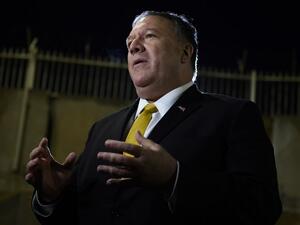 US secretary of State Mike Pompeo speaks to the press at the US Embassy compound in the Iraqi capital Baghdad. (AFP/File)