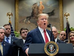 US President Donald Trump speaks prior to signing an Executive Order on “National Roadmap to Empower Veterans and End Veteran Suicide”. (APF/ File Photo)