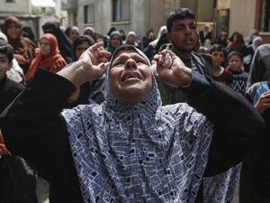Relatives of 24-year-old Palestinian Jehad Hararah, who was killed in clashes following a demonstration at the Israeli-Gaza border fence, mourn during his funeral in Gaza City on March 23, 2019. (AFP/ File Photo) Relatives of 24-year-old Palestinian Jehad Hararah, who was killed in clashes following a demonstration at the Israeli-Gaza border fence, mourn during his funeral in Gaza City on March 23, 2019. (AFP/ File Photo)