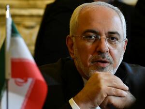 Iran Foreign Minister Mohammad Javad Zarif Khonsari talks with his Belgian counterpart in Brussels on January 11, 2018. (John Thys, AFP)