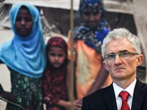 UN Under-Secretary-General for Humanitarian Affairs Mark Lowcock looks on a pledging conference aimed at raising funds for war-ravaged Yemen on April 3, 2018 in Geneva. (AFP)