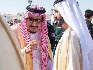 Saudi King Salman Greets Mohammed bin Rashid Al Maktoum, UAE Vice-President and Dubai Ruler. (Twitter)