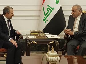 Caretaker Foreign Minister Gebran Bassil and Iraqi Prime Minister Adel Abdel-Mahdi. (Twitter/@Gebran_Bassil)