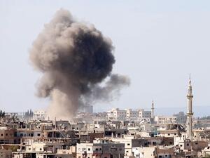 Smoke billows following reported air strikes on a rebel-held area in the southern Syrian city of Daraa. (AFP/File)
