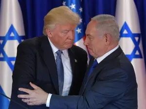Israeli Prime Minister Benjamin Netanyahu and Trump hugging each other. (AFP/ File Photo)