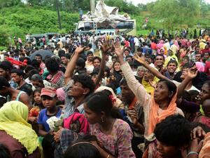 Nearly 300,000 Rohingya have fled violence churning through Myanmar's Rakhine state. (AFP/File)