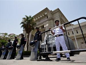 Egyptian riot policemen stand guard outside the constitutional court in Cairo. (AFP/File)