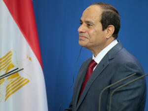 Egyptian president Abdel Fattah el-Sisi at a press conference after a meeting with the German Chancellor in the Chanclery in Berlin. (Shutterstock/ File)