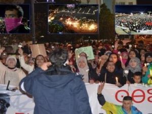 مسيرة شموع وورود شوارع مدينة حسيمة شمال المغرب 