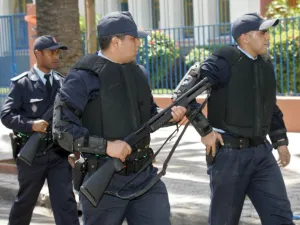 Moroccan security forces patrol. (AFP Photo/Abdelhak Senna)
