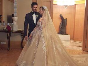 صور فستان زفاف إنجي قصابية المرصع بالألماس من بوتيك لابورجوازي