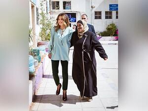 الملكة رانيا مع طالبات من جرش في متحف الأطفال 
 الملكة رانيا مع طالبات من جرش في متحف الأطفال