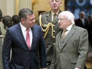 The King of Jordan went on a working visit to Dublin, Ireland, to discuss the refugee crisis with Irish President Michael D. Higgins. (Twitter)