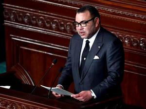 Moroccan King Mohammed VI gives a speech at Tunisia's Constituent Assembly on May 31, 2014. (AFP/File)